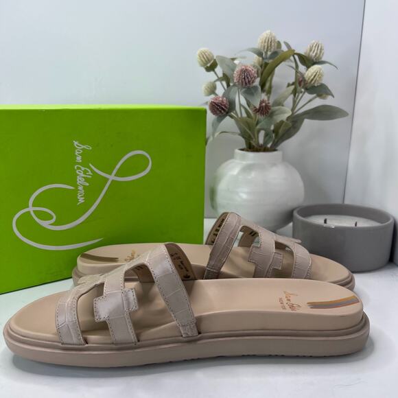 Sam Edelman Valeri Oak Croc Platform Slide Sandals I0103L5201 Women’s 11M NWB - Picture 6 of 10